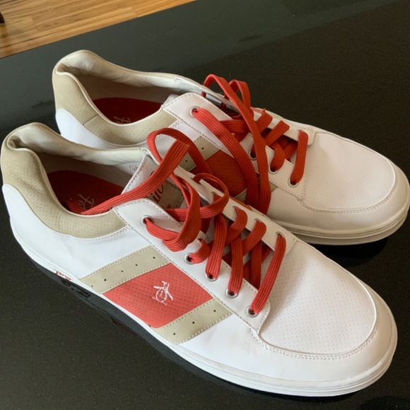 White leather sneakers “Penguin “ like new men’s size 13 - Picture 3 of 3